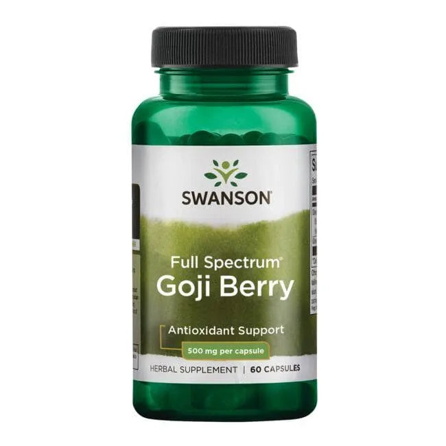Goji Berry - Wolfberry - Dygliuotasis ožerškis - 500 mg - N60 - Swanson - Papildai