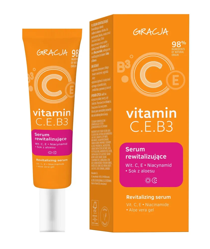 GRACJA Vitamin C.E.B3 Atgaivinantis veido serumas 30 ml - Kosmetika