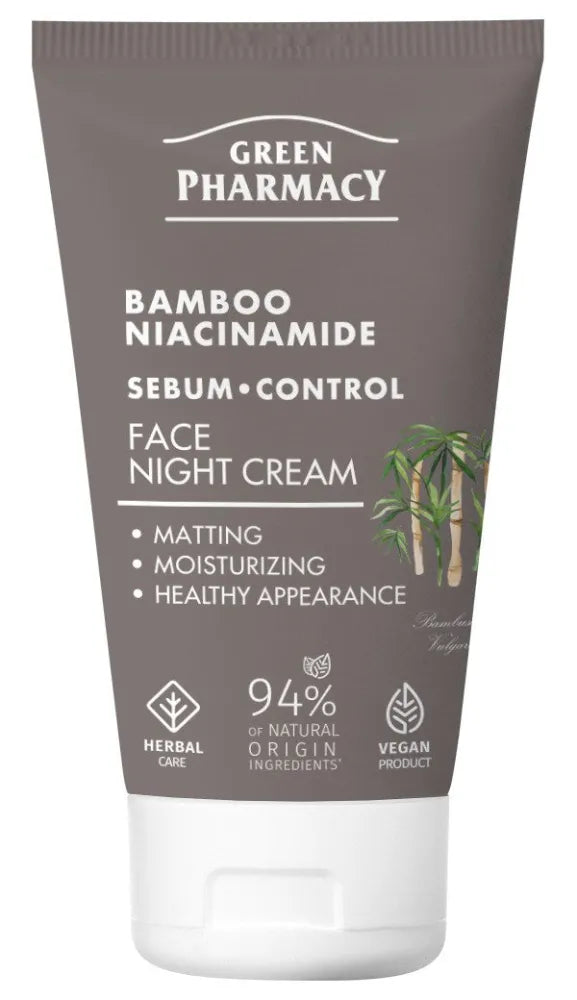 GREEN PHARMACY Bamboo + Niacinamide Night Face Cream 50 ml - Kosmetika