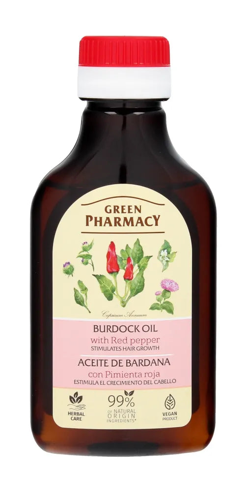 Green Pharmacy Burdock Oil with Red Pepper for Scalp 100ml - Kosmetika