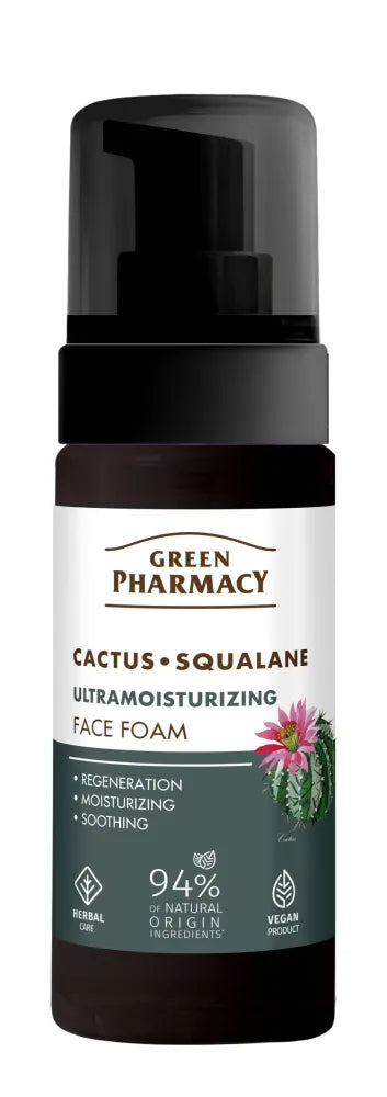 GREEN PHARMACY Cactus + Squalane Ultra Moisturizing Foaming Face Wash 150 ml. - Kosmetika