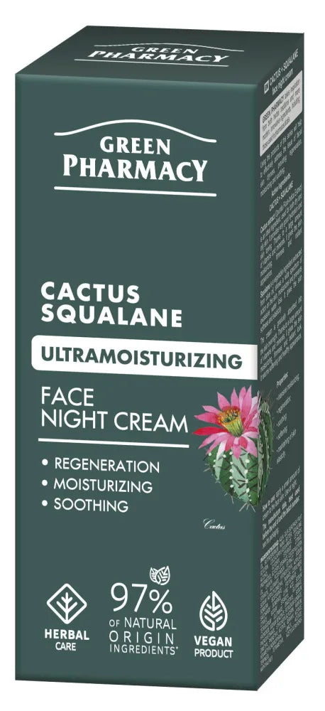 GREEN PHARMACY Cactus + Squalane Ultra Moisturizing Night Cream 50 ml - Kosmetika