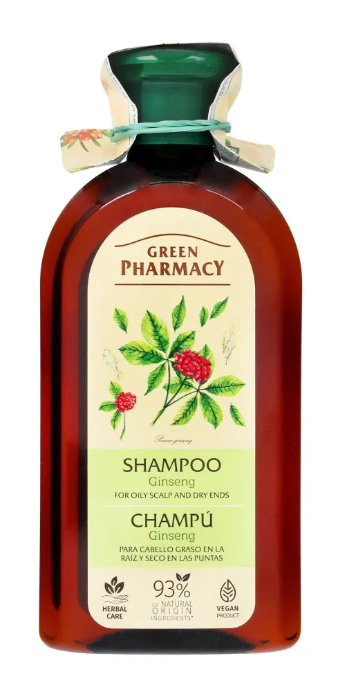 Green Pharmacy šampūnas riebiems plaukams ir sausiems galiukams - Ginseng 350ml - Kosmetika