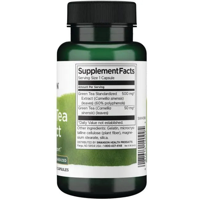 Green Tea Extract - Žalios arbatos ekstraktas - 500 mg - N60 - Swanson - Papildai