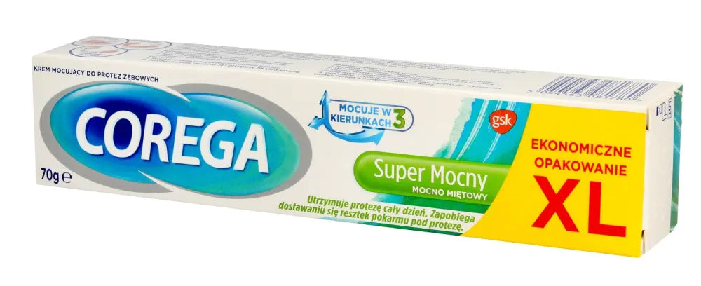 GSK Corega dantų protezų fiksavimo gelis - Super stiprūs mėtų 70g - Kosmetika