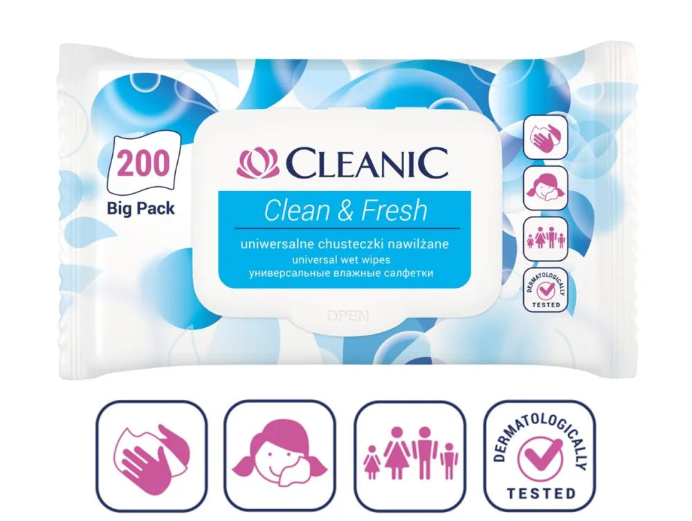 HARPER CLEANIC Drėgnos servetėlės Clean & Fresh 200vnt - Kosmetika