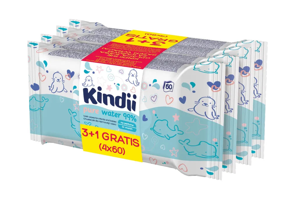 HARPER KINDI Drėgnos servetėlės 60szt.3 + 1 - Kosmetika