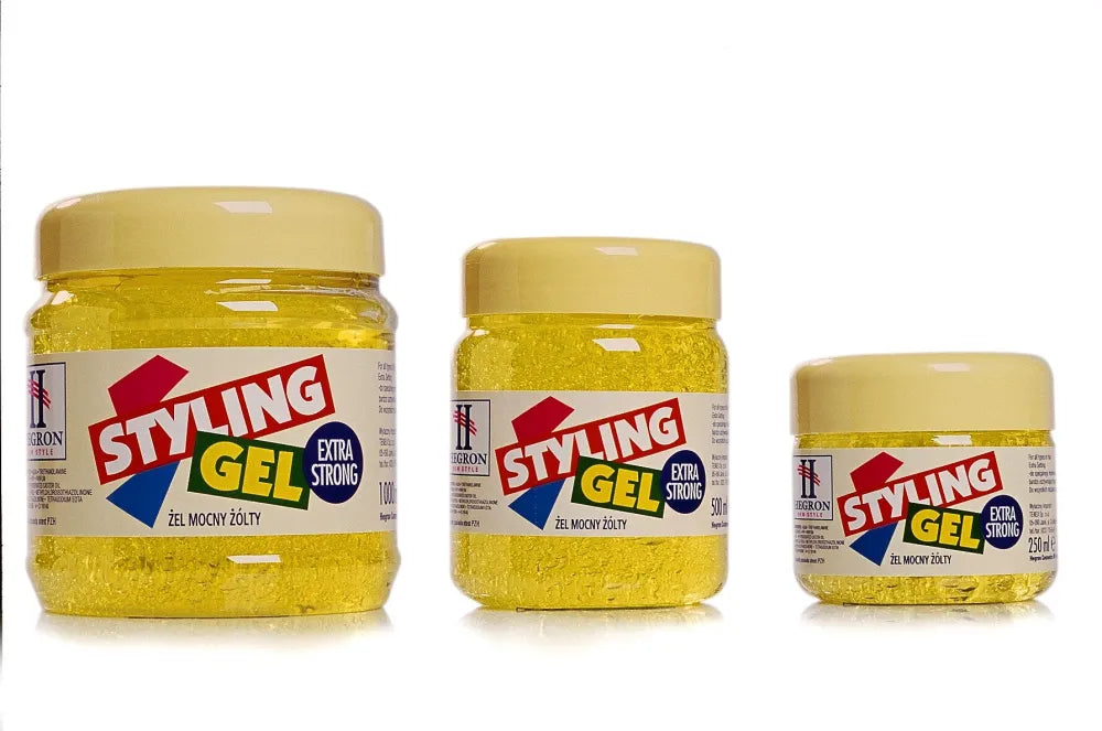 Hegron Styling Hair Modeling Gel 500ml ekstra stiprus geltonas - Kosmetika