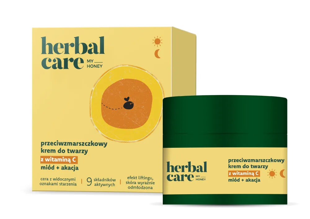 HERBAL CARE My Honey Anti-wrinkle Face Cream with vitamin C + and acacia - for skin visible signs of aging day night 50