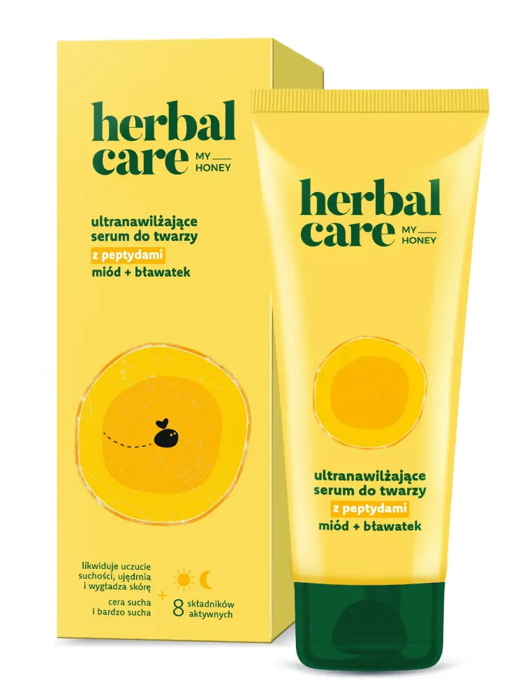HERBAL CARE My Honey Ultra Moisturizing Face Serum with Peptides + and Cornflower Day Night - for dry very skin 50 ml