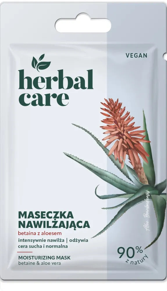 HERBAL CARE Vegan Moisturizing Face Mask - Betaine with Aloe Vera 7 g - Kosmetika