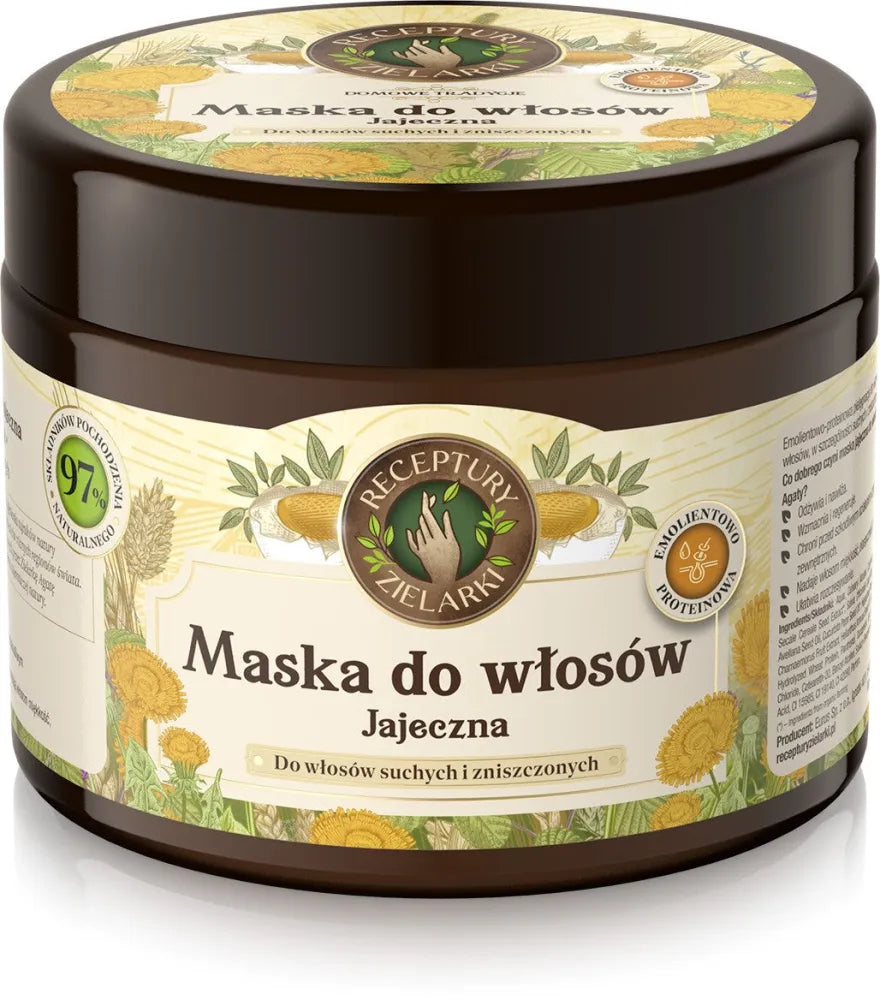 HERBAL RECIPES Home Traditions kiaušinių kaukė sausiems ir pažeistiems plaukams 300ml - Kosmetika