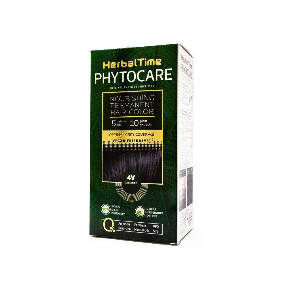 HERBAL TIME Phytocare Natūralus plaukų dažai 4V Baklažanas - Kosmetika
