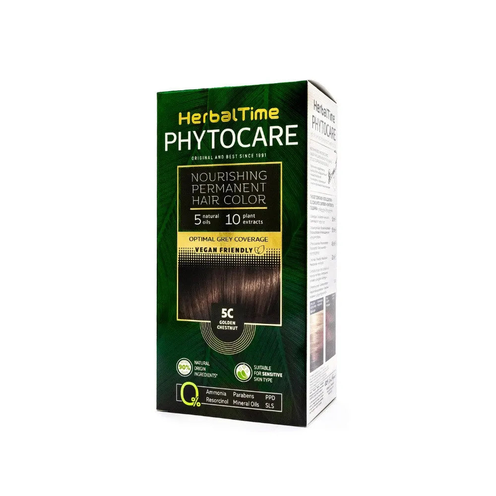 HERBAL TIME Phytocare Natūralus plaukų dažai 5C Auksinis kaštonas - Kosmetika