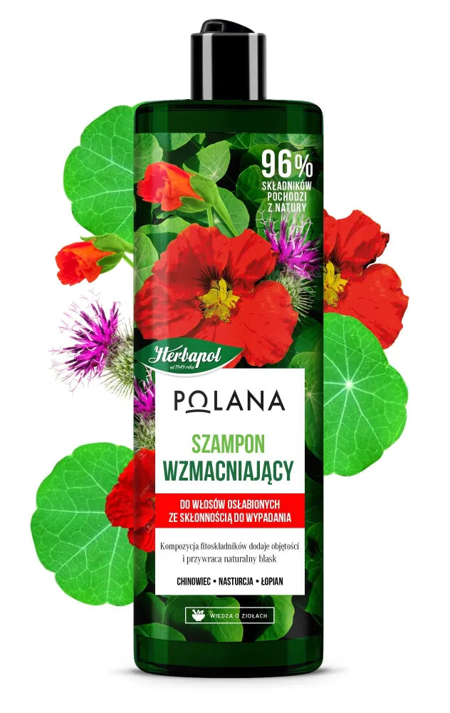 HERBAPOL Polana Stiprinantis šampūnas silpniems linkusiems slinktiems plaukams 400ml - Kosmetika