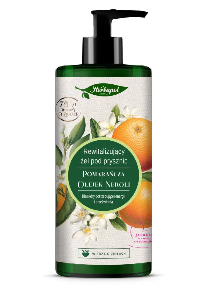 HERBAPOL Revitalizuojantis Dušo Gelis - Apelsinų ir Neroli Aliejus 740ml - Kosmetika