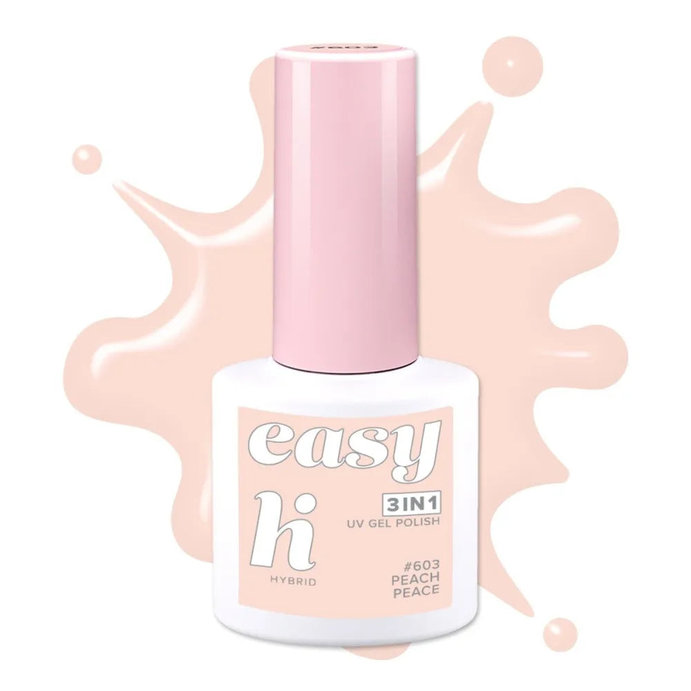 HI HYBRID Easy 3-in-1 Varnish No. 603 Peach Peace 5 ml - Kosmetika