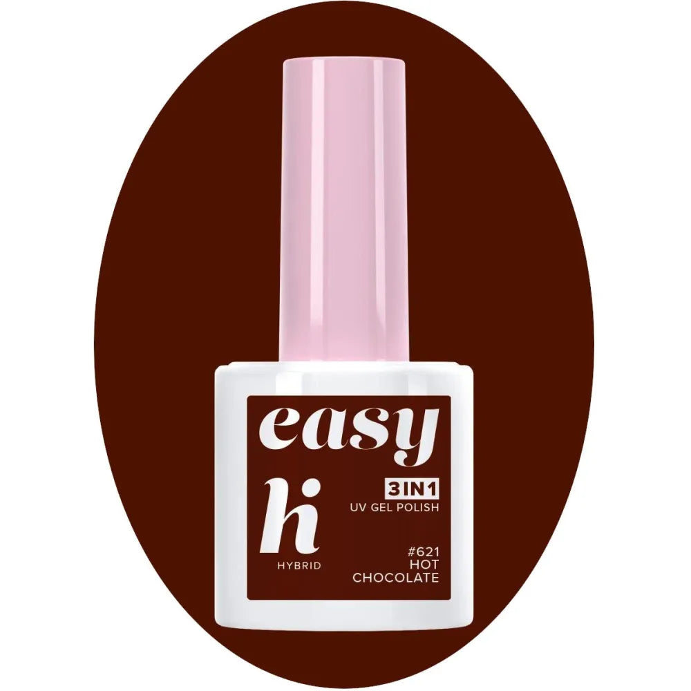 Hi Hybrid Lacquer Easy 3in1 #621 Karštas Šokoladas 5ml - Kosmetika