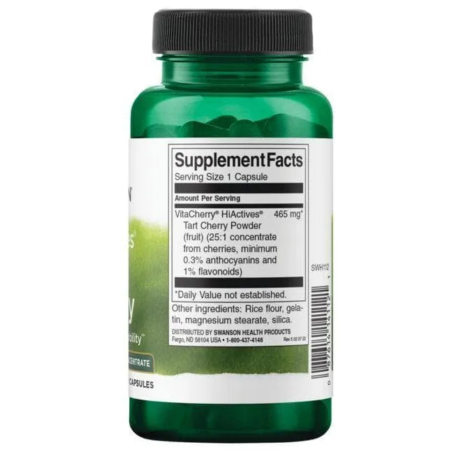 HiActives Tart Cherry - Vyšnių koncentratas - 465 mg - N60 - Swanson - Papildai