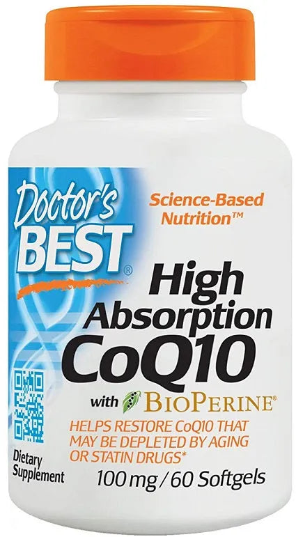 High Absorption CoQ10 with BioPerine 100mg - 60 softgels - Doctor’s Best - Papildai