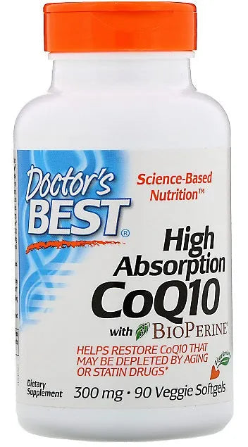 High Absorption CoQ10 with BioPerine 300mg - 90 veggie softgels - Doctor’s Best - Papildai