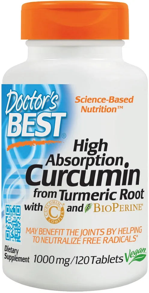 High Absorption Curcumin From Turmeric Root with C3 Complex & BioPerine 1000mg - 120 tablets - Doctor’s Best - Papildai