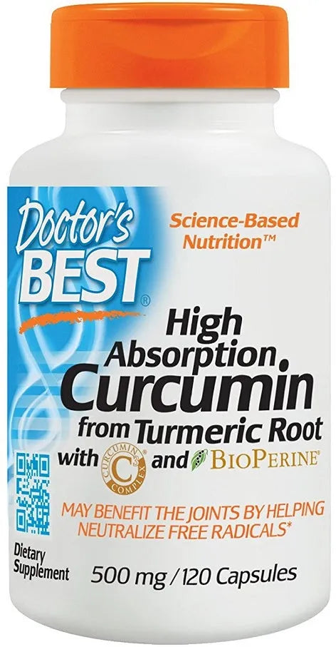 High Absorption Curcumin From Turmeric Root with C3 Complex & BioPerine 500mg - 120 caps - Doctor’s Best - Papildai