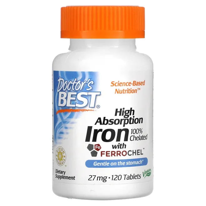 High Absorption Iron 27mg - 120 tablets - Doctor’s Best - Papildai