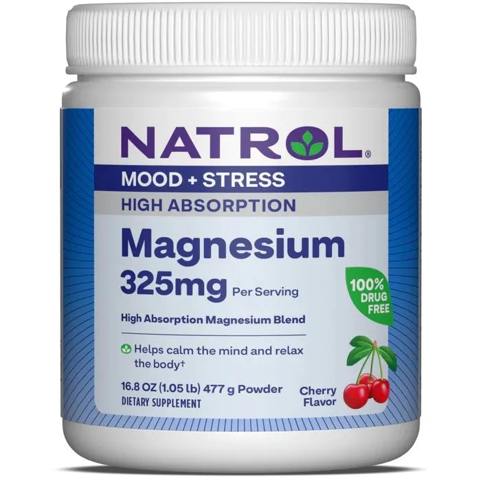 High Absorption Magnesium 325mg (Cherry) - 477g - Natrol - Papildai