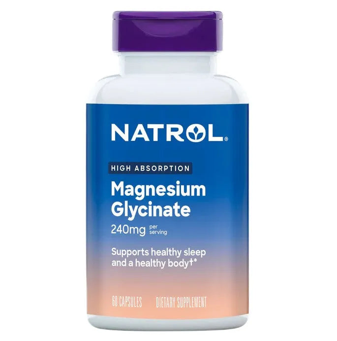 High Absorption Magnesium Glycinate 240mg - 60 caps - Natrol - Papildai
