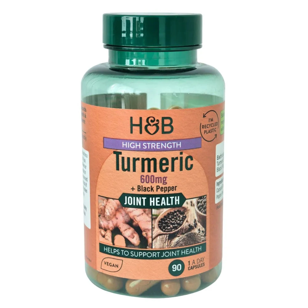 High Strength Turmeric with Black Pepper 600mg - 90 caps - Holland & Barrett - Papildai