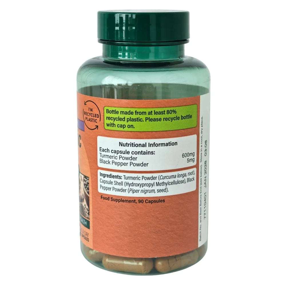 High Strength Turmeric with Black Pepper 600mg - 90 caps - Holland & Barrett - Papildai