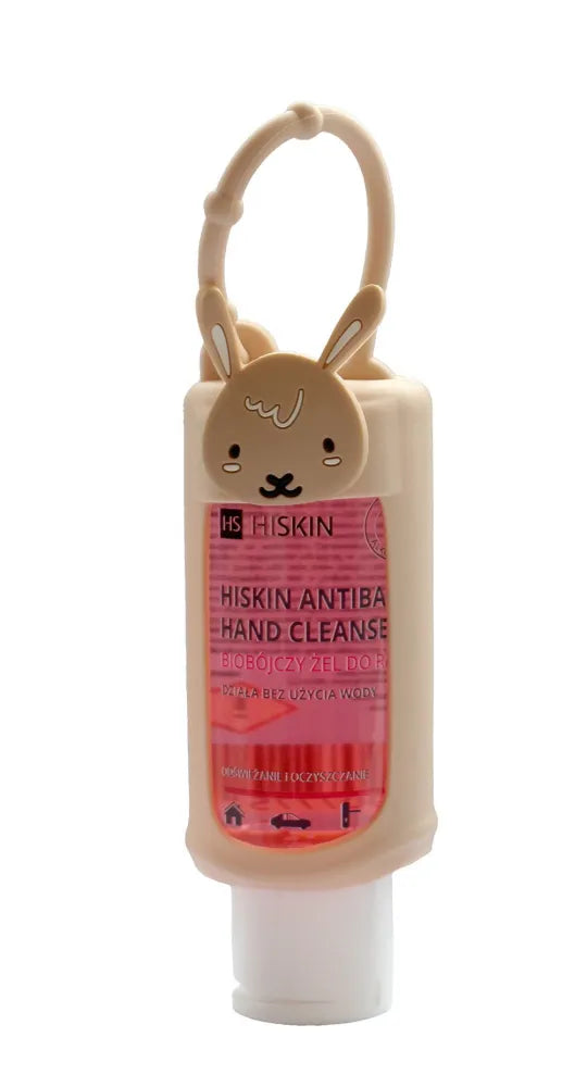 HISKIN Antibac Hand Cleanser+ Biocidal Gel su aviečių kvapu - triušis (75ml butelis + dėžutė) - Medicinos ir slaugos