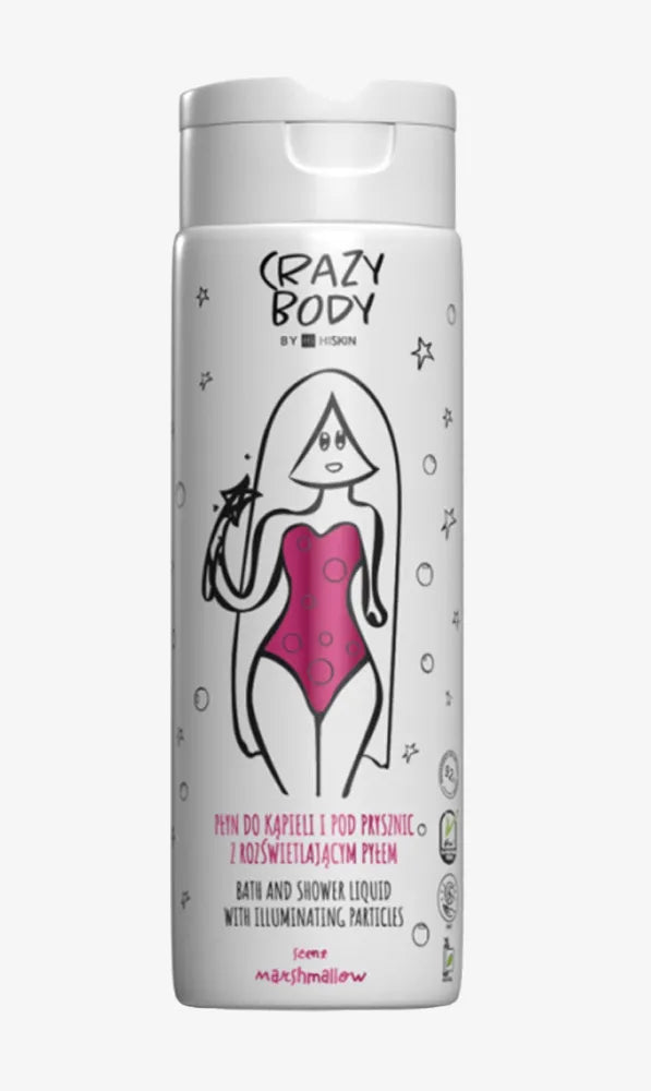 HISKIN Crazy Body Bath and Shower Liquid with illuminating dust - MARSHMALLOW 250 ml. - Kosmetika