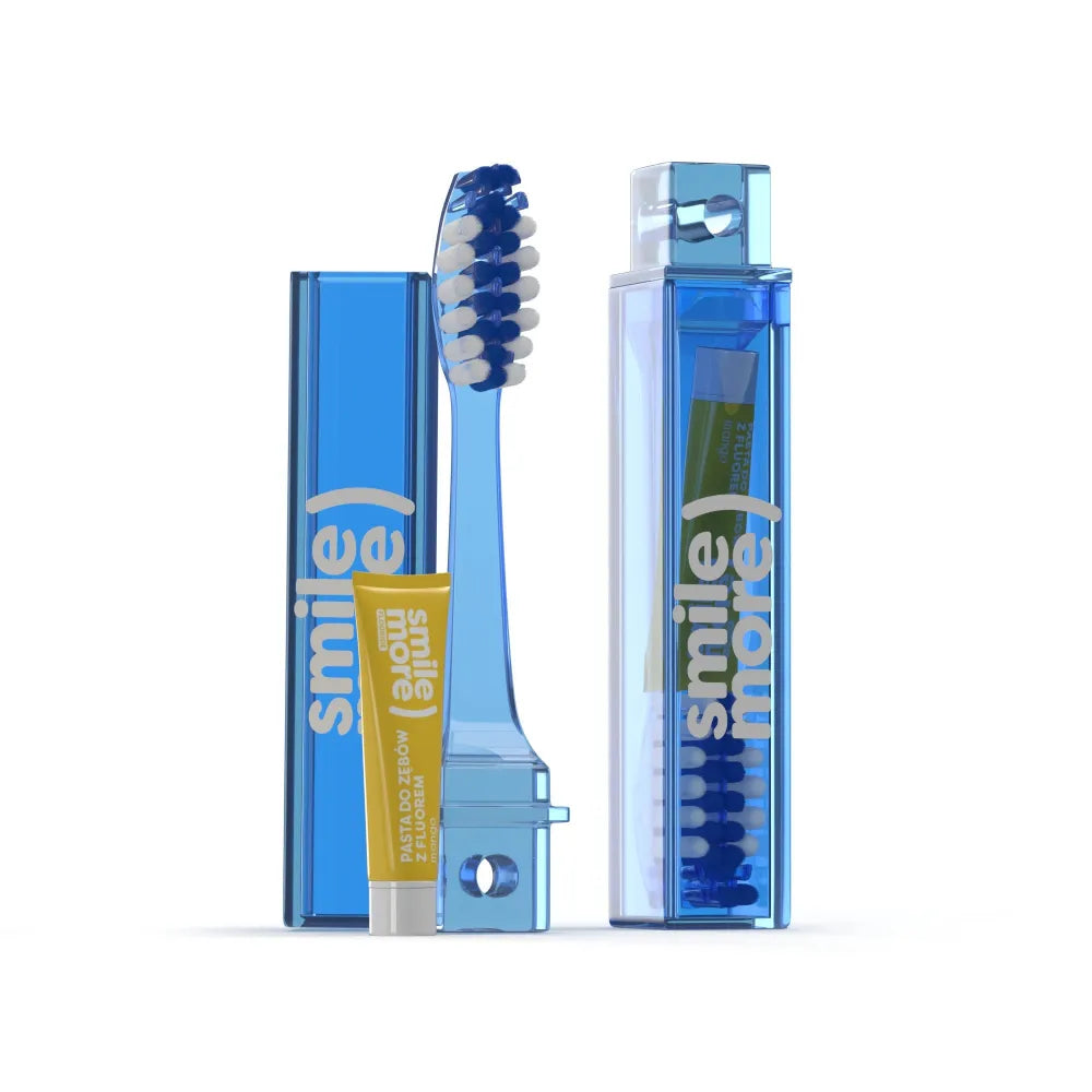 HISKIN kelioninė sulankstoma dantų šepetėlis + mango pasta 4 ml - Kosmetika