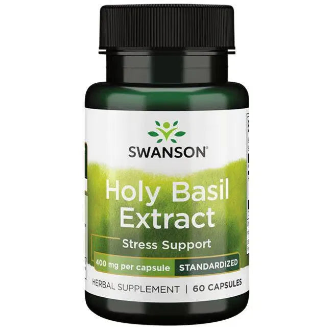 Holy Basil Extract - Baziliko ekstraktas - 400 mg - N60 - Swanson - Papildai