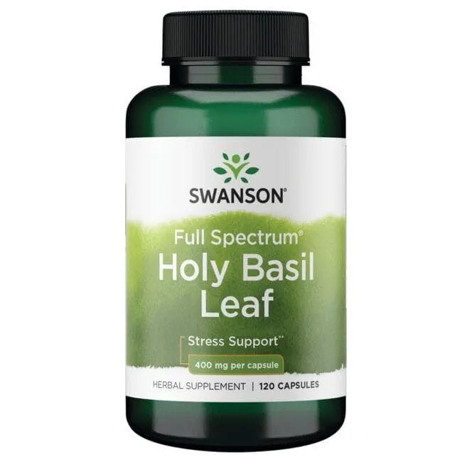 Holy Basil Leaf - Baziliko lapeliai - 400 mg - N120 - Swanson - Papildai