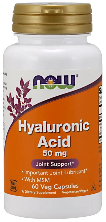 Hyaluronic Acid with MSM 50mg - 60 vcaps - NOW Foods - Papildai