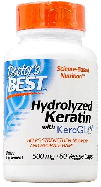 Hydrolyzed Keratin 500mg - 60 vcaps - Doctor’s Best - Papildai