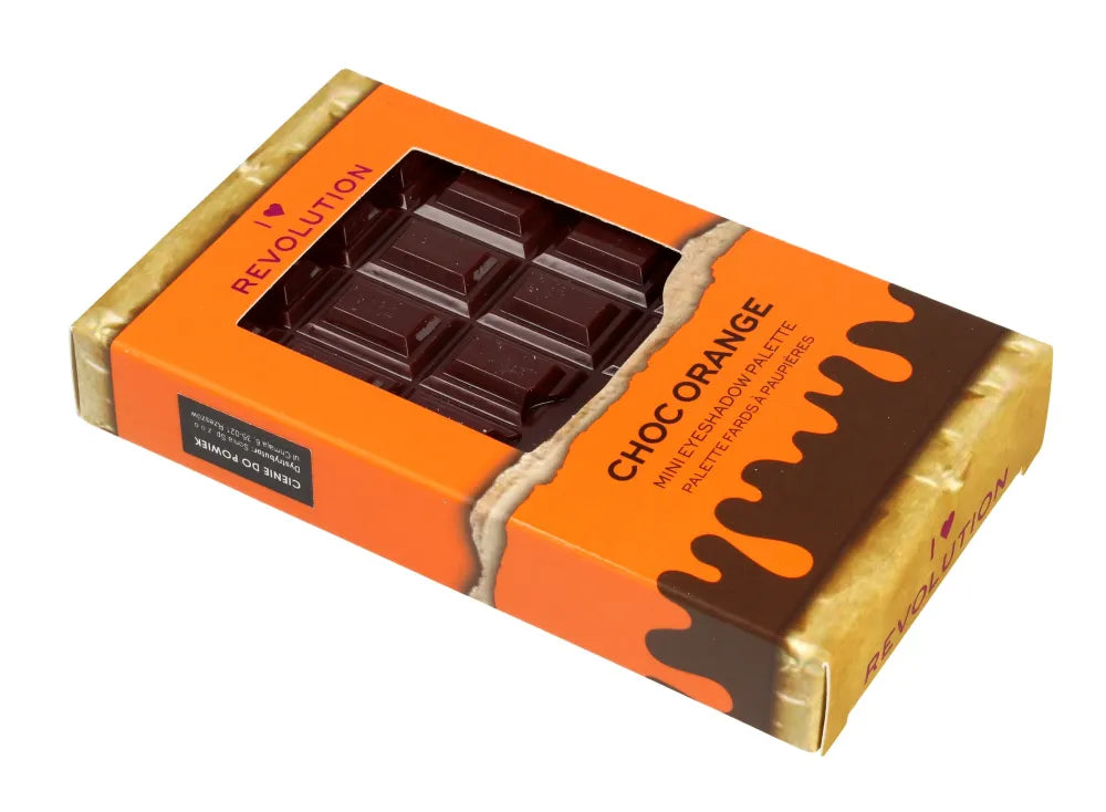 I Heart Revolution Chocolate Mini Eyeshadow Palette (8) Choc Orange 2.7g Šokolado Akių Šešėlių Paletė Oranžinė