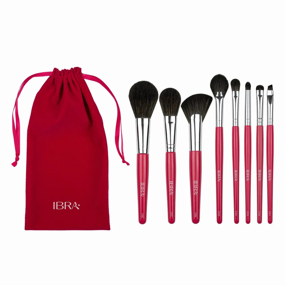 IBRA BRUSH SET CANDY Makiažo šepetėlių rinkinys 1 pakuotė - 8 vnt. - Kosmetika