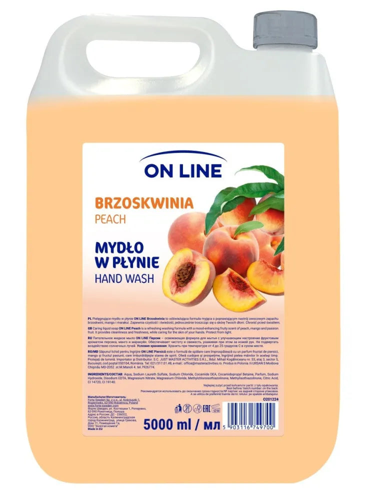 Internetinė skaidri skystoji muilas Peach - 5000 ml tiekimas - Kosmetika