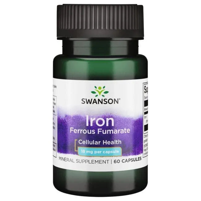 Iron Ferrous Fumarate - Geležis - 18 mg - N60 - Swanson - Papildai