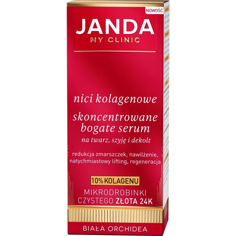 JANDA MY CLINIC Kolageno siūlai koncentruotas turtingas serumas veidui kaklui ir krūtinei - 10% 30ml - Kosmetika