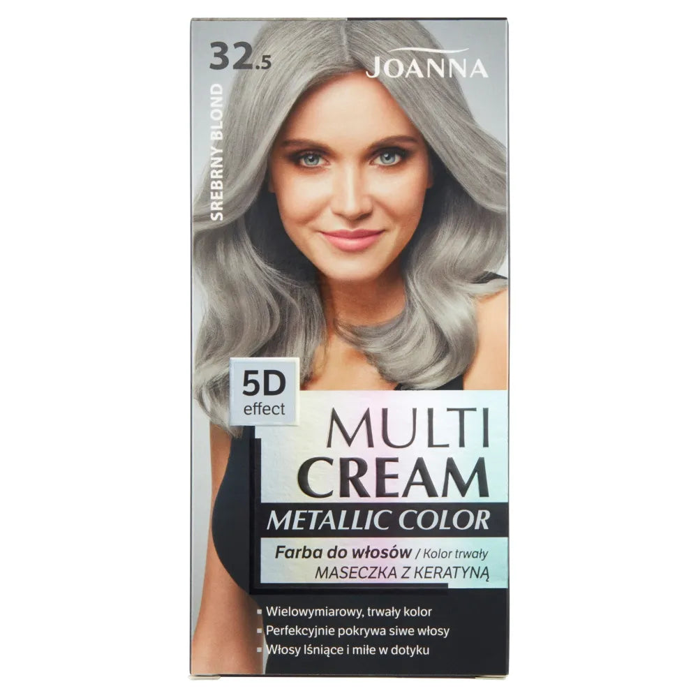 JOANNA Multi Cream Metalinė spalva Plaukų dažai nr. 32.5 Sidabrinė blondinė. - Kosmetika