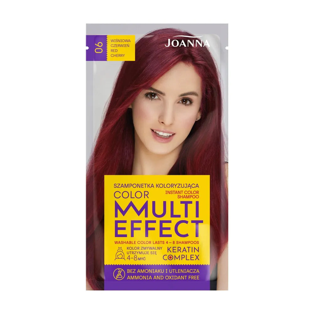 Joanna Multi Effect Color Keratin Complex Plaukų dažai - 06 Vyšnių raudona 35g - Kosmetika