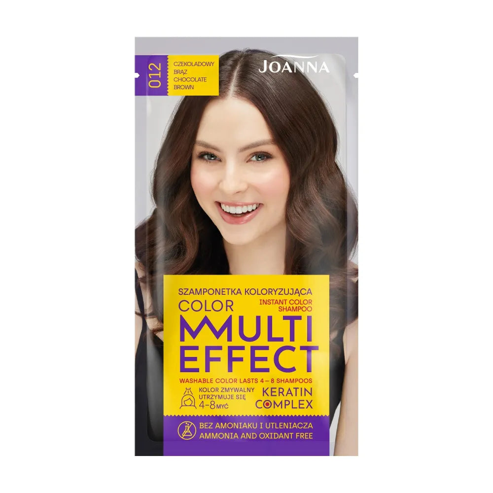 Joanna Multi Effect Color Keratin Complex Plaukų dažai - 12 Rudas 35g - Kosmetika