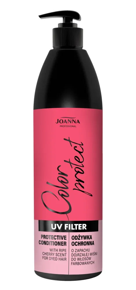 JOANNA PROFESSIONAL UV Filtras Apsauginis kondicionierius su prinokusio vyšnios kvapu dažytiems plaukams 1000 ml