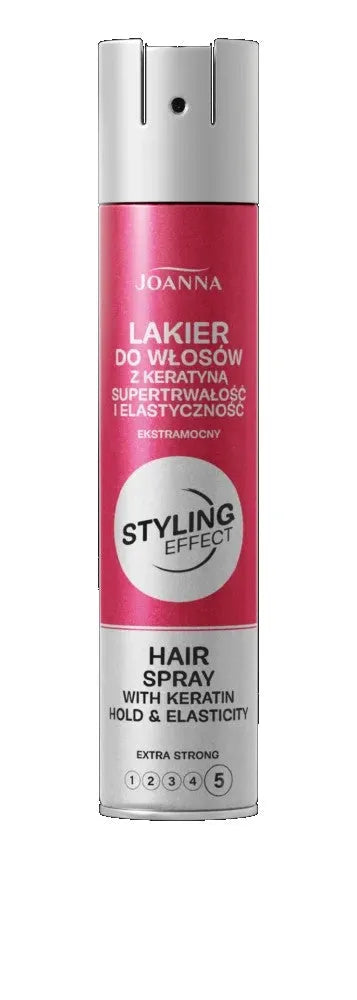Joanna Styling Effect plaukų lakas su keratinu Super Hold ir Flexibility ekstra stiprus - 250ml - Kosmetika