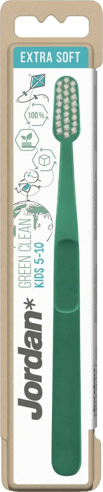 Jordan Green Clean Toothbrush vaikams nuo 5 iki 10 metų - itin minkštas (spalvų mišinys) 1 vnt. - Kosmetika